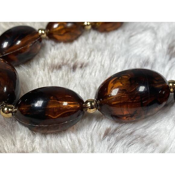 1950’s Napier Chunky Graduated Root Beer Lucite Bead Necklace & Bangle MCM - Picture 6 of 15